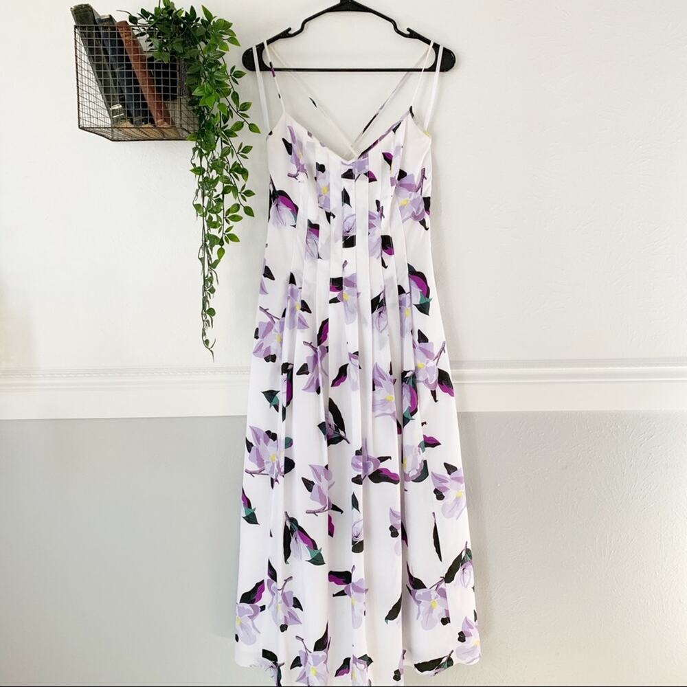 Banana Republic Floral Pintuck Midi Dress Sz 4P